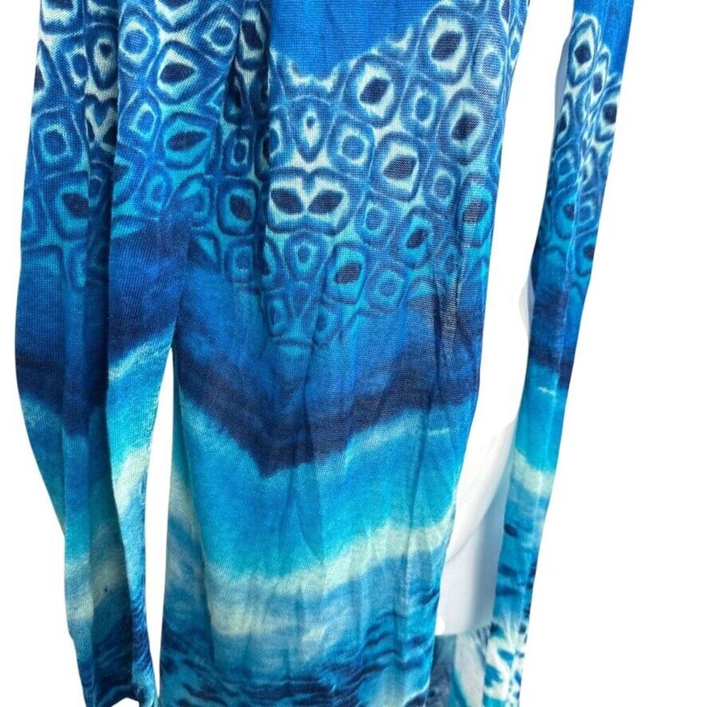 Chicos Womens Blue Longline Lightweight Open Cardigan Sweater Rayon Blend 0 / S - Picture 3 of 11
